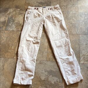 American Eagle Outfitters Cream Fabric with Blue Stitching